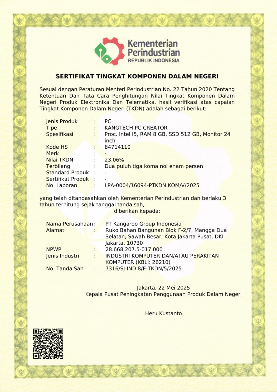 Sertifikat TKDN 5